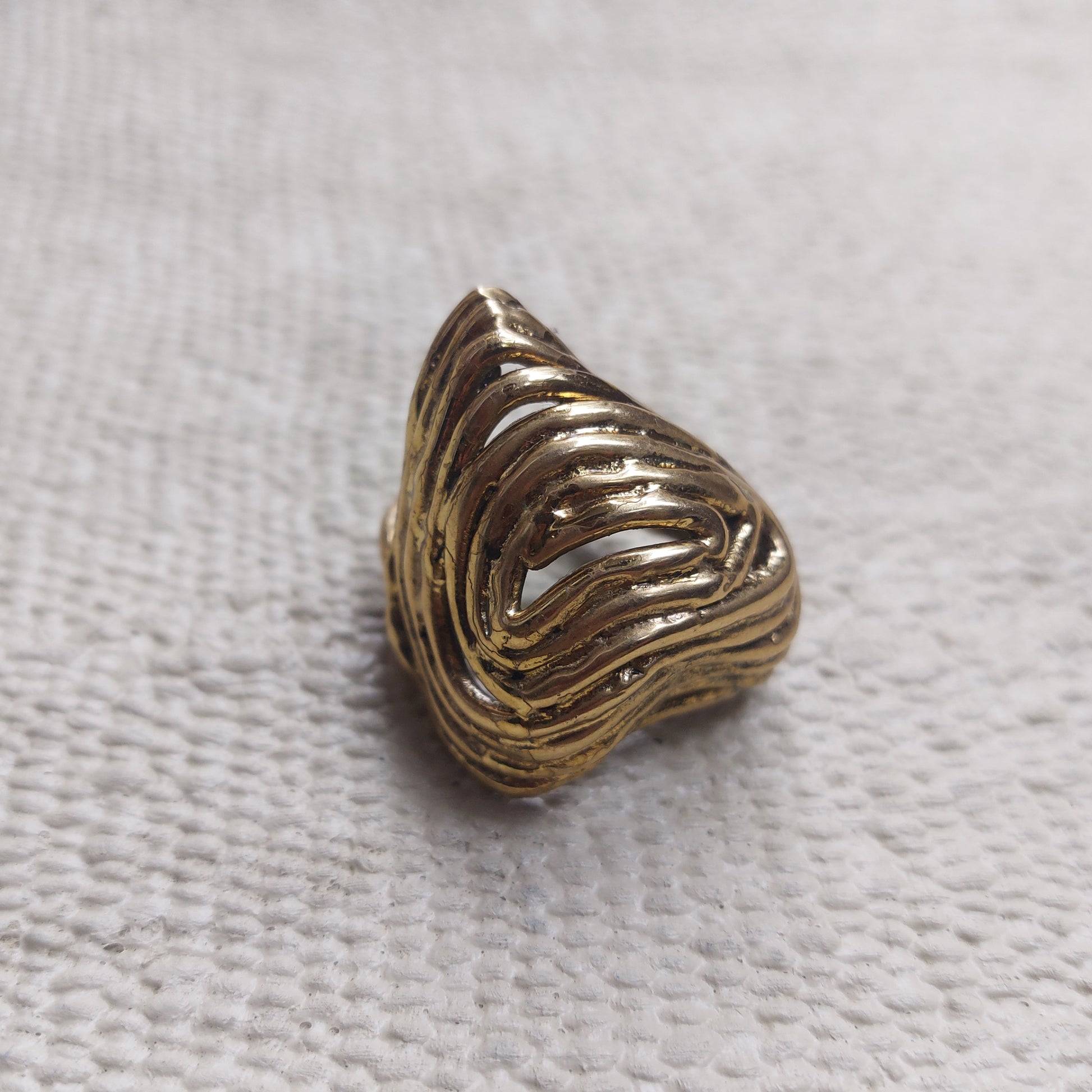 RKS ROKUS chunky African filigree style cocktail Gros Coeur Mask ring 